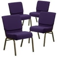 thumbnail image 1 of 4 Pk. 21'' Royal Purple Fabric Stacking Church Chair - Gold Vein Frame, 1 of 2