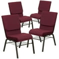 thumbnail image 1 of Flash Furniture Burgundy Fabric Church Chair,PK4 4-XU-CH-60096-BYXY56-BAS-GG, 1 of 7