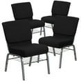 thumbnail image 1 of Flash Furniture Black Fabric Church Chair,PK4 4-XU-CH0221-BK-SV-BAS-GG, 1 of 2