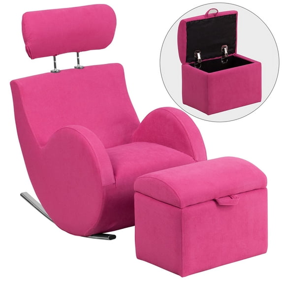 Flash Furniture HERCULES Series Fabric Rocking Chair with Storage Ottoman, Multiple Colors