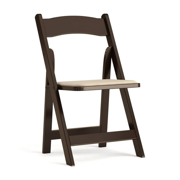 Flash Furniture HERCULES Series Fruitwood Wood Folding Chair with Vinyl Padded Seat