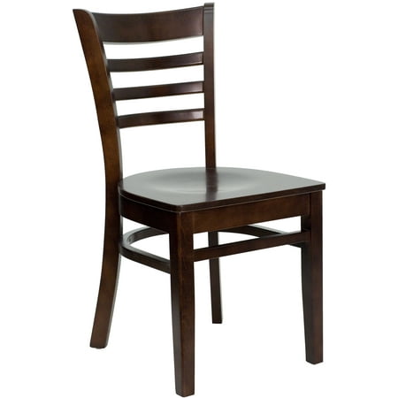 product image of Flash Furniture HERCULES Series Ladder Back Walnut Wood Restaurant Chair