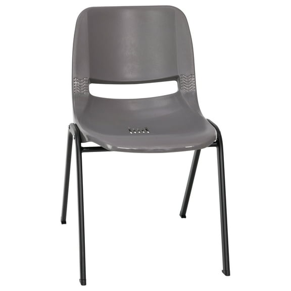 Gray Stack Chair-Black Frame
