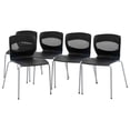thumbnail image 1 of Flash Furniture HERCULES Series Plastic Stack Chair with Lumbar Support Black 5 Pack (5RUTNC618BK), 1 of 9