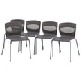 thumbnail image 1 of Flash Furniture HERCULES Series Plastic Stack Chair with Lumbar Support Gray 5 Pack (5RUTNC618GY), 1 of 9