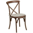 thumbnail image 1 of Flash Furniture HERCULES Series Stackable Pecan Wood Cross Back Chair with Cushion, 1 of 6