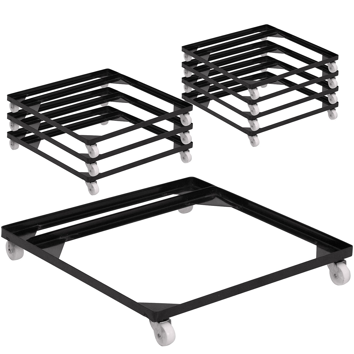 Heavy Duty Black Steel Stack Chair Dolly Set of 8