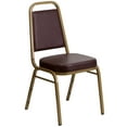thumbnail image 1 of Flash Furniture HERCULES Series Trapezoidal Back Stacking Banquet Chair in Brown Vinyl - Gold Frame, 1 of 12