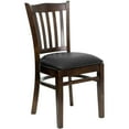 thumbnail image 1 of Flash Furniture HERCULES Series Vertical Slat Back Walnut Wood Restaurant Chair - Black Vinyl Seat, 1 of 12