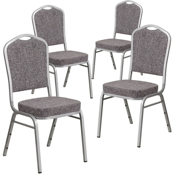 Flash Furniture HERCULES Stacking Banquet Chair, Heringbone, Set of 4
