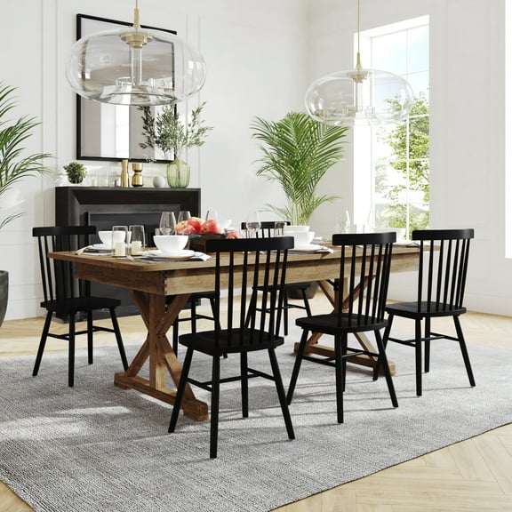 Flash Furniture 7' x 40" Rectangular Antique Rustic Solid Pine Folding Farm Table with X Legs