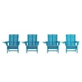 thumbnail image 1 of Flash Furniture Adirondack Chair with Cup Holder, Weather Resistant HDPE Adirondack Chair in Blue, Set of 4, 1 of 9