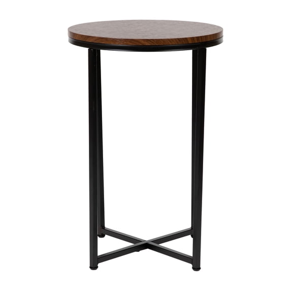 Flash Furniture Hampstead Contemporary End Table, Walnut/Matte Black