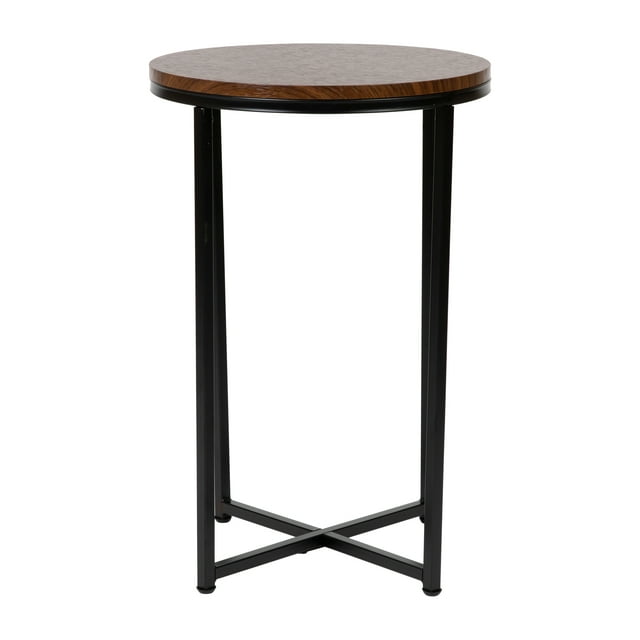 Flash Furniture Hampstead Contemporary End Table, Walnut/Matte Black