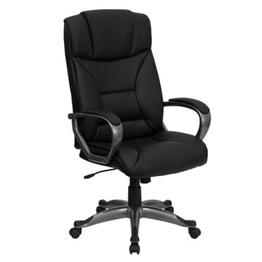 Flash Furniture Hansel High Back Black LeatherSoft Executive Swivel Office Chair with Arms