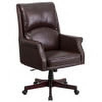 Brown High Back Leather Executive Swivel Office Chair
