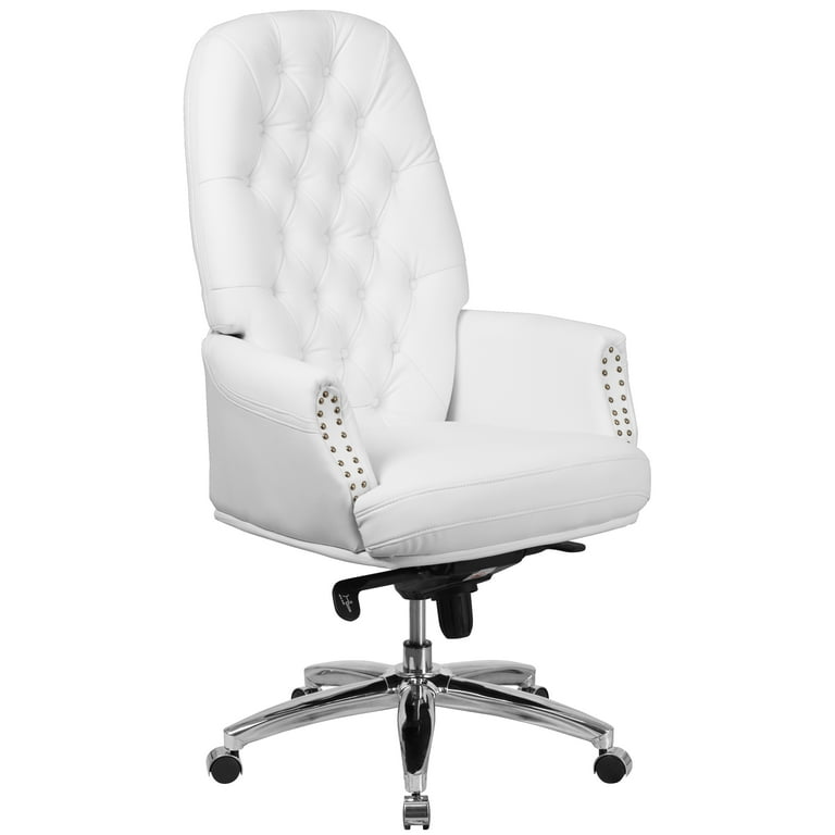 Tufted white office chair discount