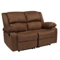 thumbnail image 1 of Flash Furniture Harmony Series Chocolate Brown Microfiber Loveseat with Two Built-In Recliners, 1 of 13
