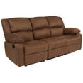 thumbnail image 1 of Flash Furniture Harmony Series Chocolate Brown Microfiber Sofa with Two Built-In Recliners, 1 of 7