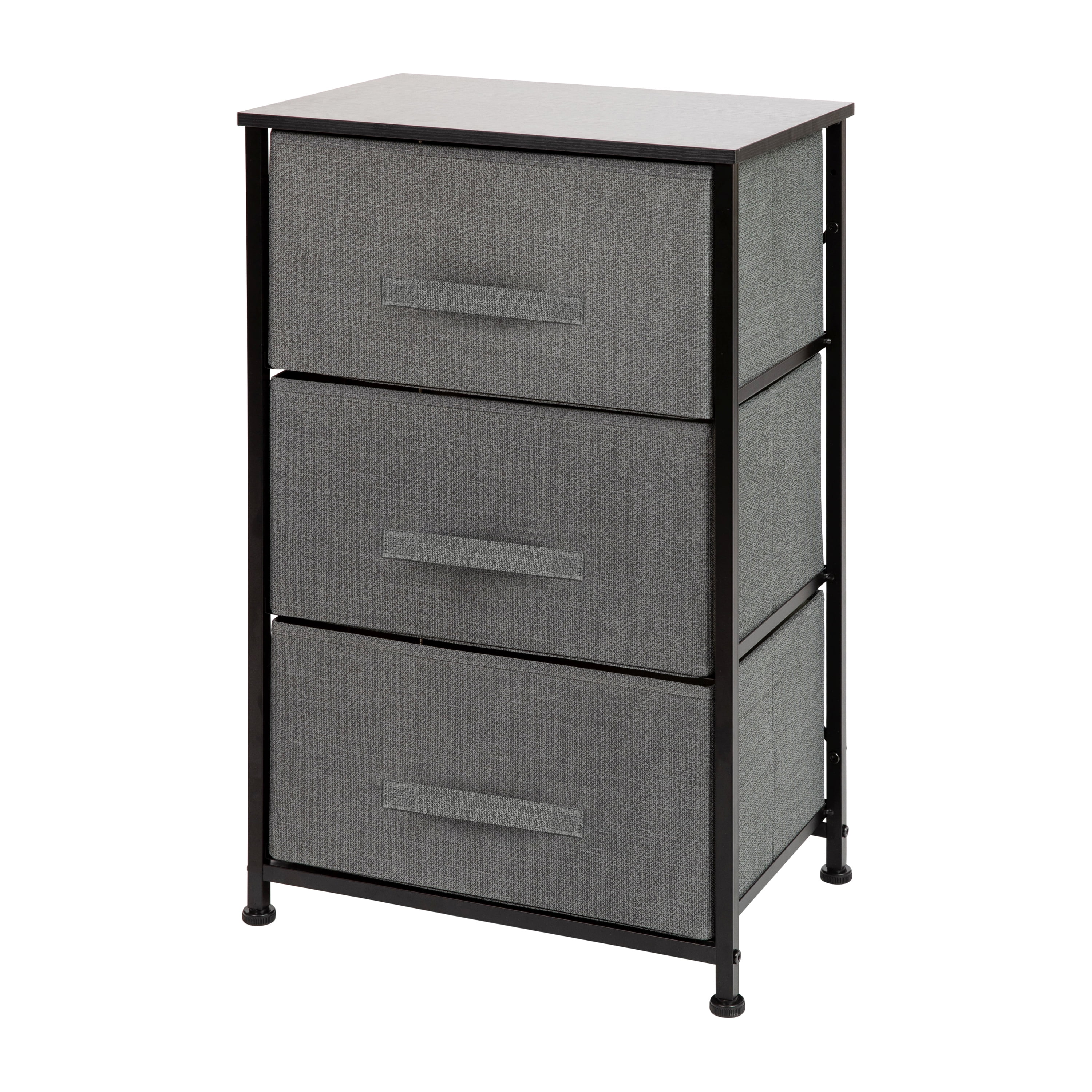 Black Cast Iron Frame 3-Drawer Vertical Storage Dresser