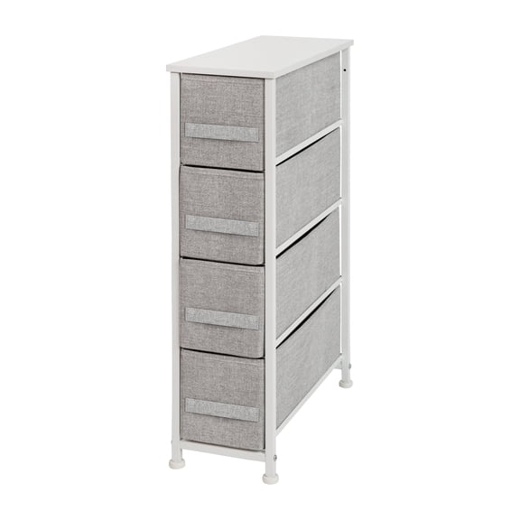 Flash Furniture Harris 4-Drawer Dresser Storage Tower with Wood Top, White