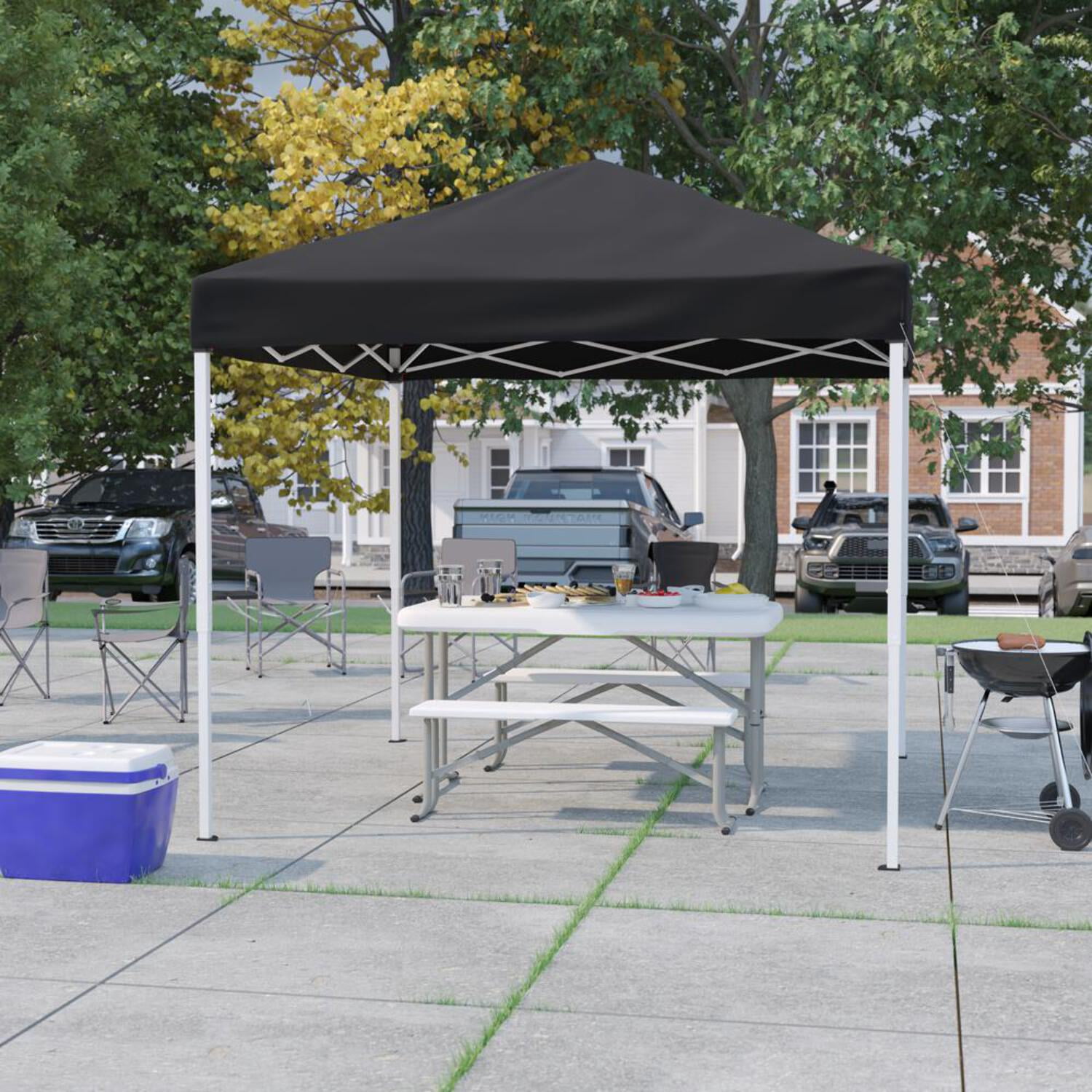 Flash Furniture Harris Collection 8' x8' Black Pop Up Canopy Tent