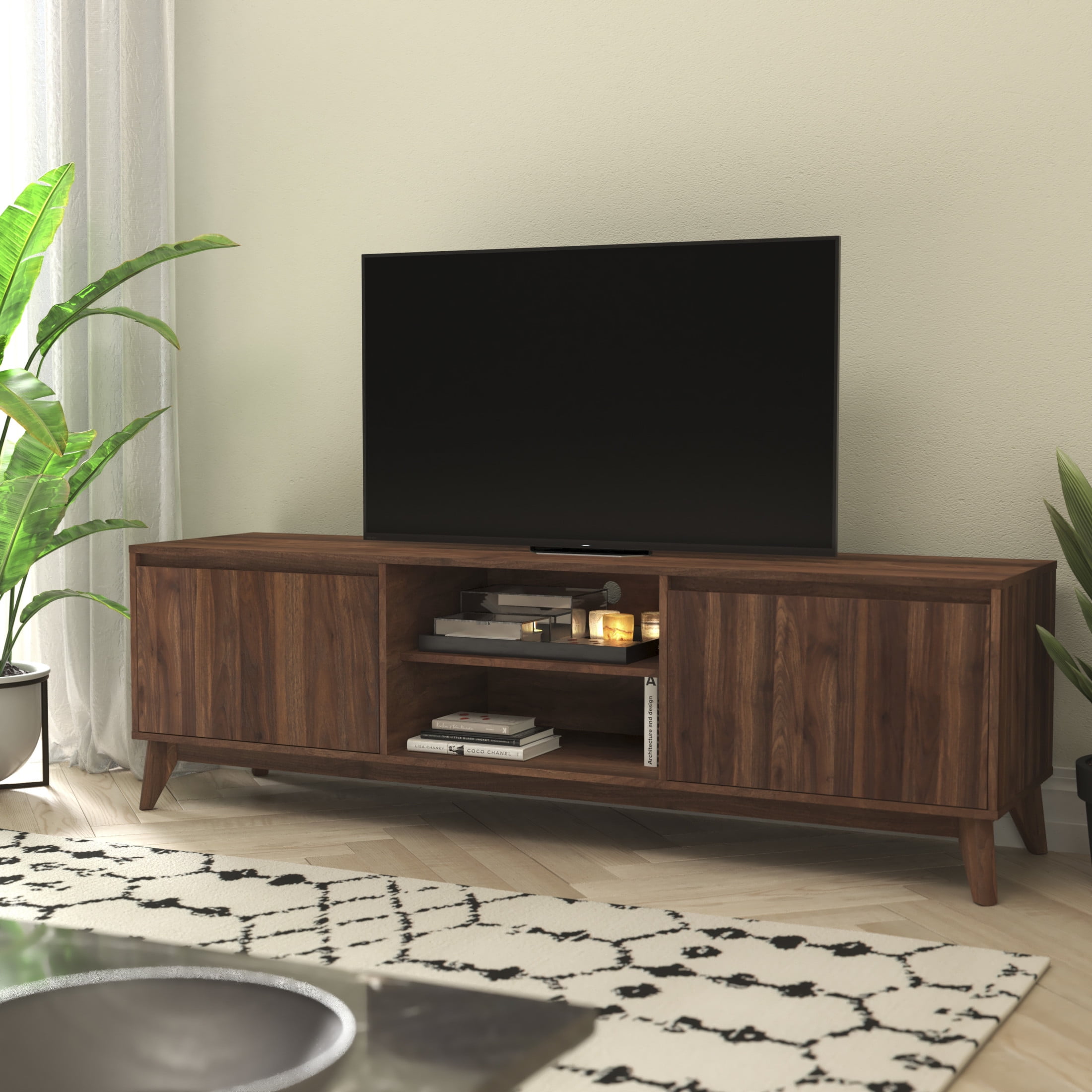 Flash Furniture Hatfield Mid-Century TV Stand for TVs up to 65