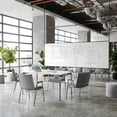 thumbnail image 1 of Flash Furniture Heavy Duty Gray Vinyl Stack Chair with Arms, 1 of 12