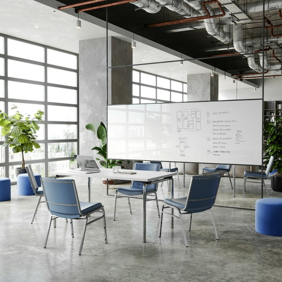 Flash Furniture Heavy Duty Navy Vinyl Stack Chair