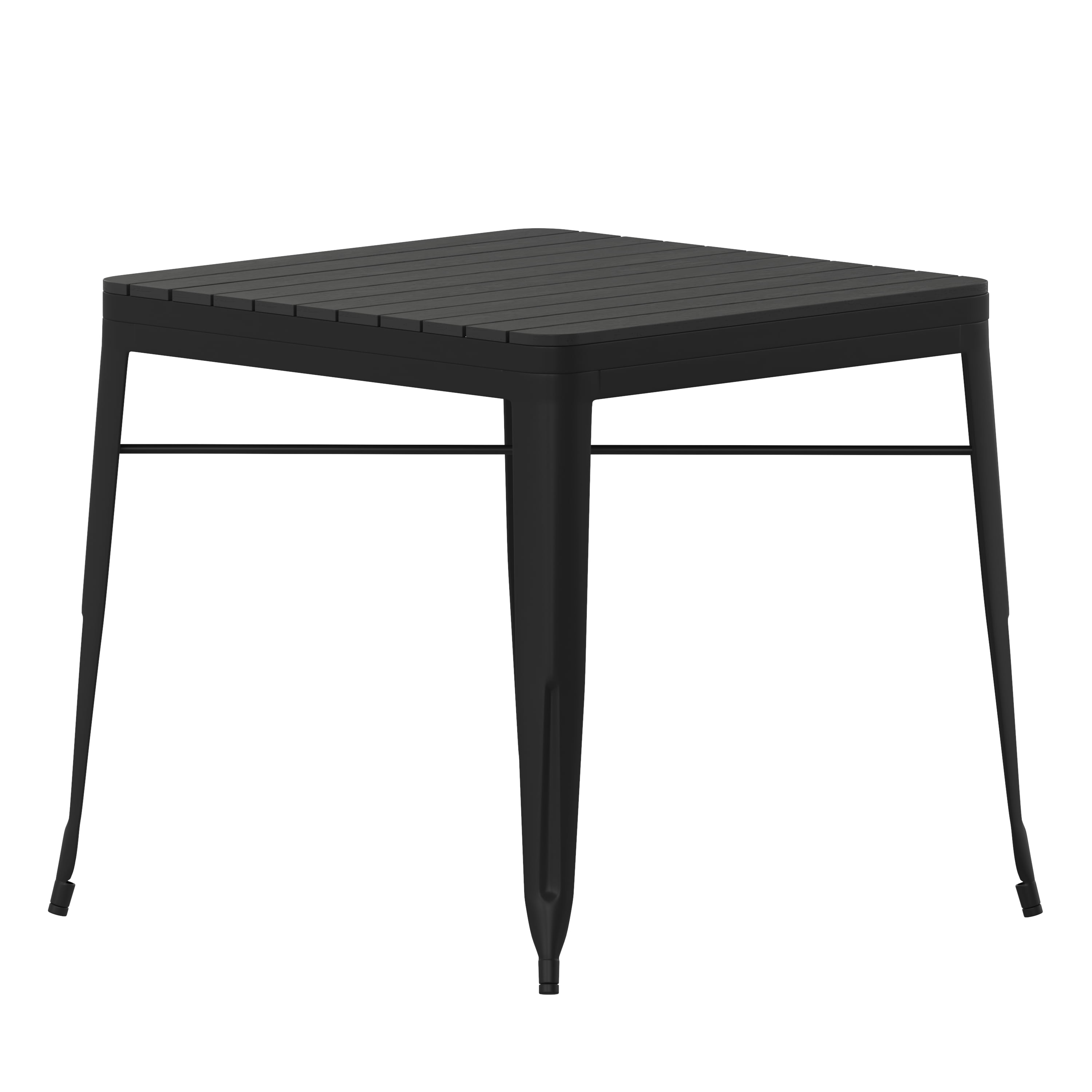 Black Steel 31.5" Square Indoor/Outdoor Patio Dining Table