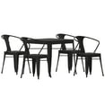 thumbnail image 1 of Flash Furniture Helvey Commercial 5 Piece Indoor-Outdoor Table and Chairs, 31.5" Square Table with Poly Resin Top, 4 Metal Chairs with Poly Resin Seats, Black, 1 of 13