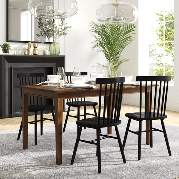Flash Furniture Henry 72" Commercial Grade Solid Wood Rectangular Dining Table with Hideaway 12 Inch Extension Panel and Seating for 6-8 Adults in Matte Brown