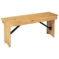 thumbnail image 1 of Flash Furniture Hercules 40'' x 12'' Light Natural Solid Pine Folding Farm Bench, 1 of 9