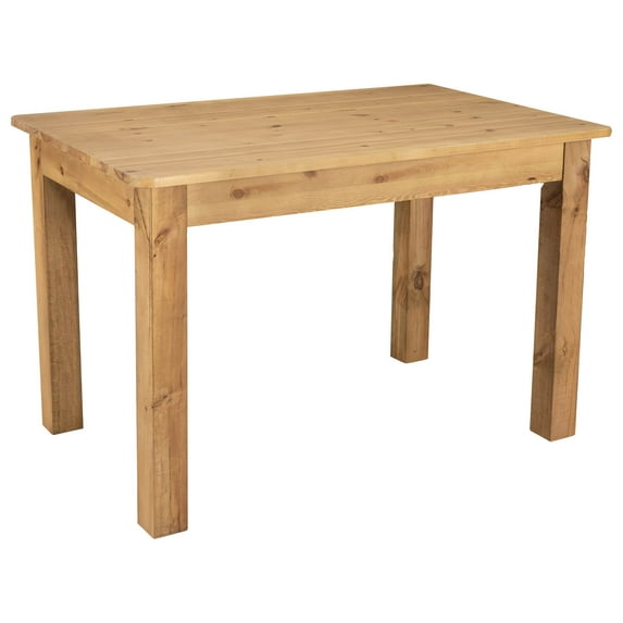 Flash Furniture Hercules 46" x 30" Rectangular Antique Rustic Light Natural Solid Pine Farm Dining Table
