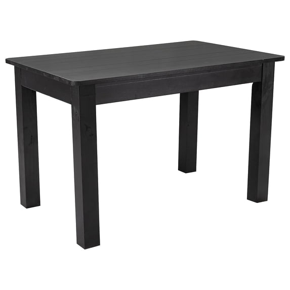 Flash Furniture Hercules 46" x 30" Rectangular Black Wash Solid Pine Farm Dining Table