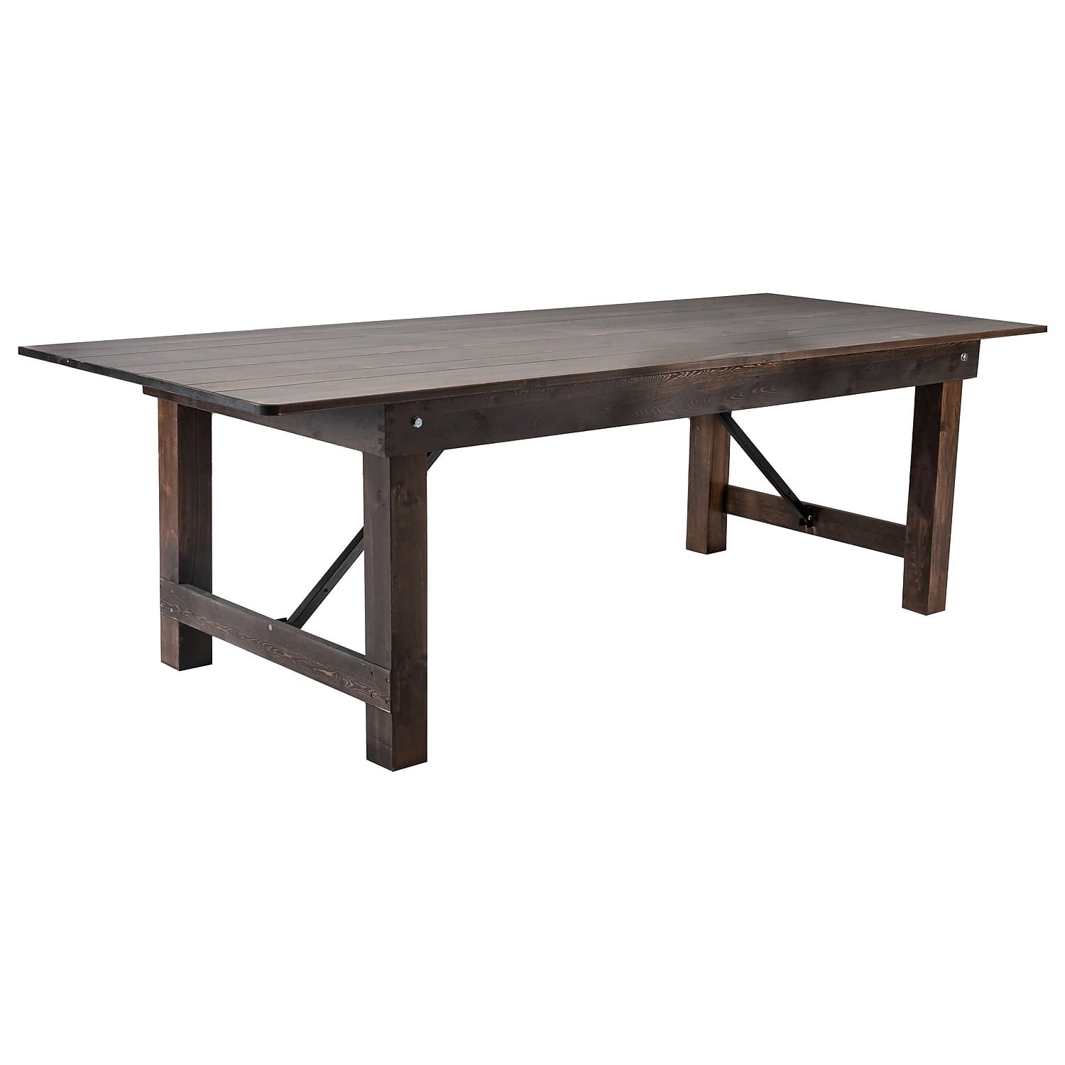 Mahogany Solid Pine Rustic Folding Farm Table, 8' x 40"