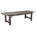 thumbnail image 1 of Flash Furniture Hercules 9' x 40" Rectangular Antique Rustic Mahogany Solid Pine Folding Farm Table, 1 of 10