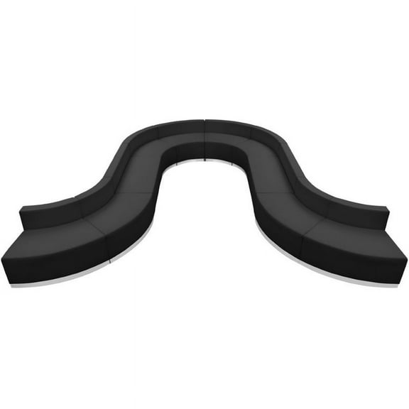 Flash Furniture Hercules Alon 10 Piece Reception Seating in Black