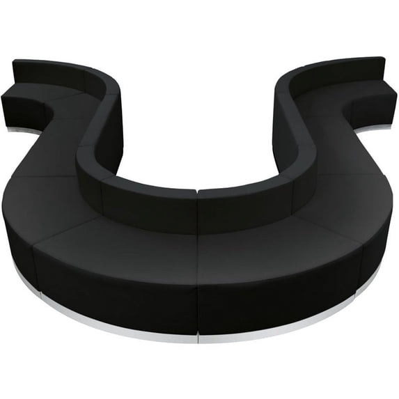Flash Furniture Hercules Alon 10 Piece Reception Seating in Black