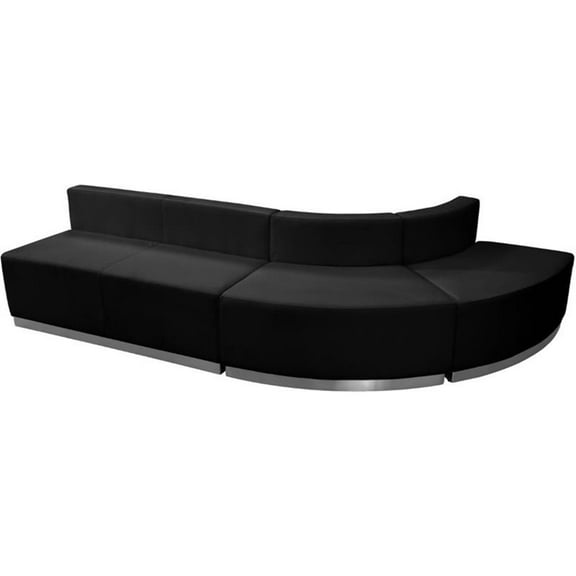 Flash Furniture Hercules Alon 3 Piece Reception Seating in Black