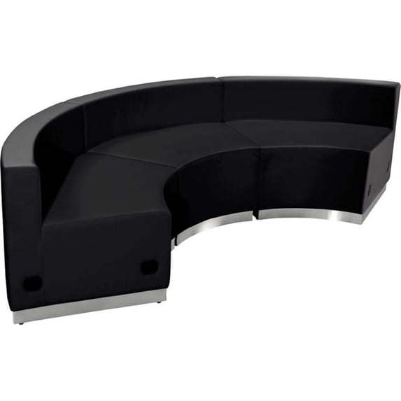 Flash Furniture Hercules Alon 3 Piece Reception Seating in Black