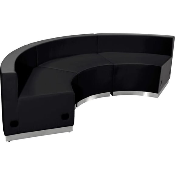 Flash Furniture Hercules Alon 3 Piece Reception Seating in Black