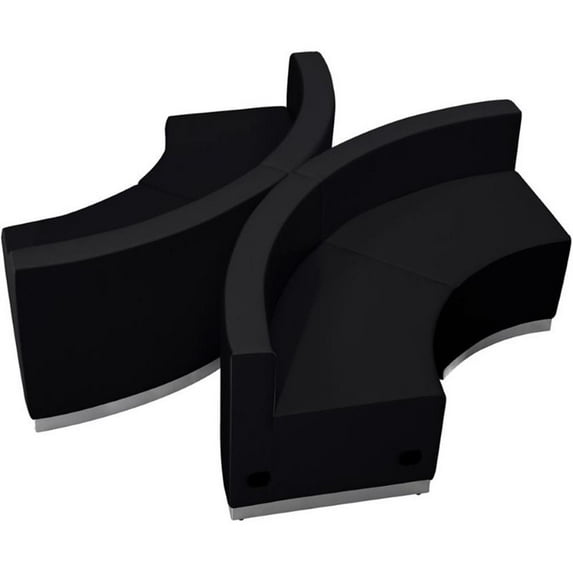 Flash Furniture Hercules Alon 4 Piece Reception Seating in Black