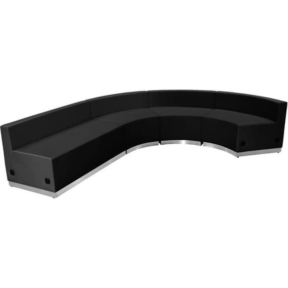 Flash Furniture Hercules Alon 4 Piece Reception Seating in Black