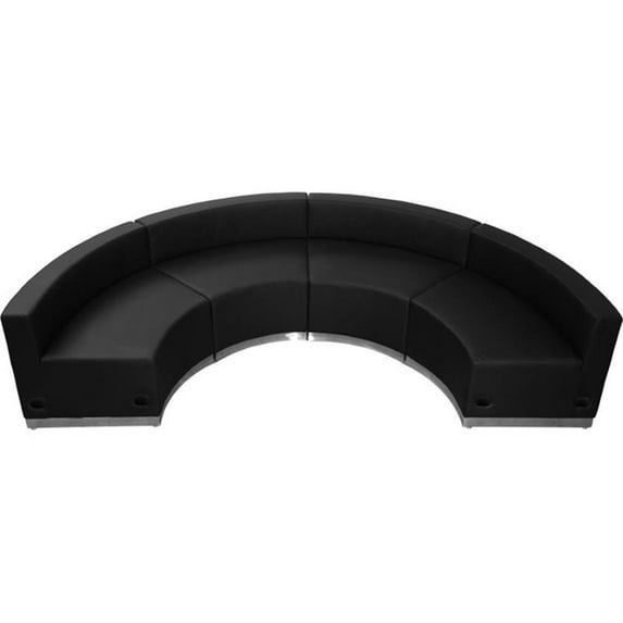 Flash Furniture Hercules Alon 4 Piece Reception Seating in Black