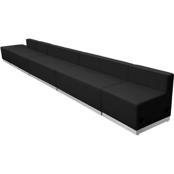 Flash Furniture Hercules Alon 6 Piece Reception Seating in Black