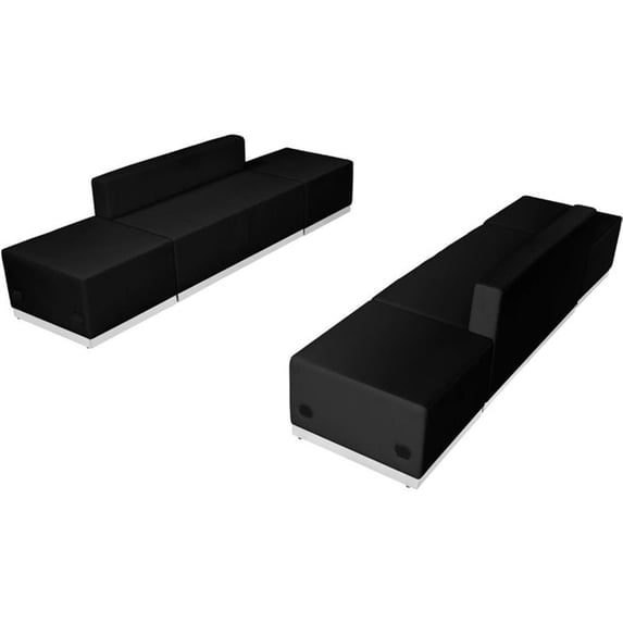 Flash Furniture Hercules Alon 6 Piece Reception Seating in Black