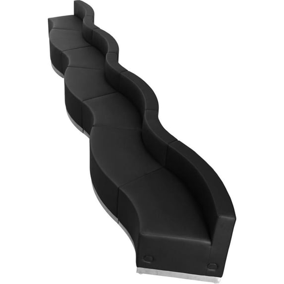 Flash Furniture Hercules Alon 7 Piece Reception Seating in Black