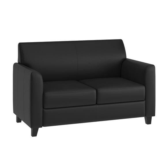 Flash Furniture Hercules Diplomat Series Adult LeatherSoft Upholstered Modern Loveseat, Black
