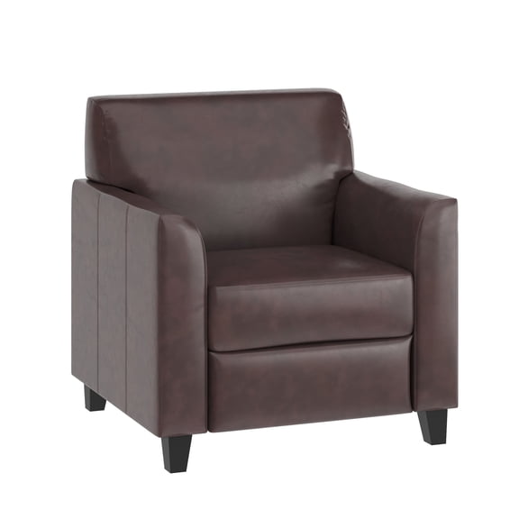 Flash Furniture Hercules Diplomat Series LeatherSoft Upholstered Side Reception Chair, Brown